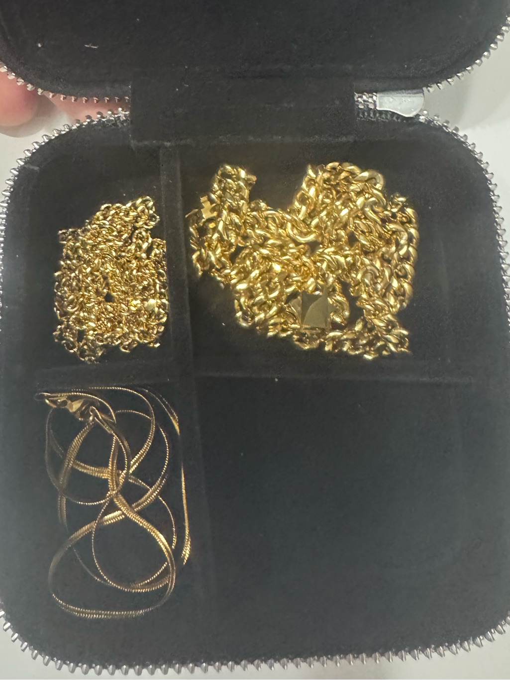 Gold-Tone Chain Necklace Set - Shiny Yellow Gold Finish